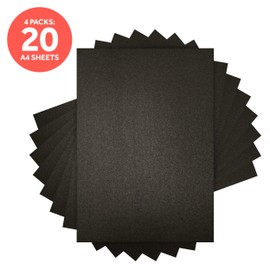 Craft Perfect Pearlescent Card A4 - Pack of 20 - Onyx Black - 250gsm Double-Sided Acid-Free Cardstock for Die Cutting & Crafting