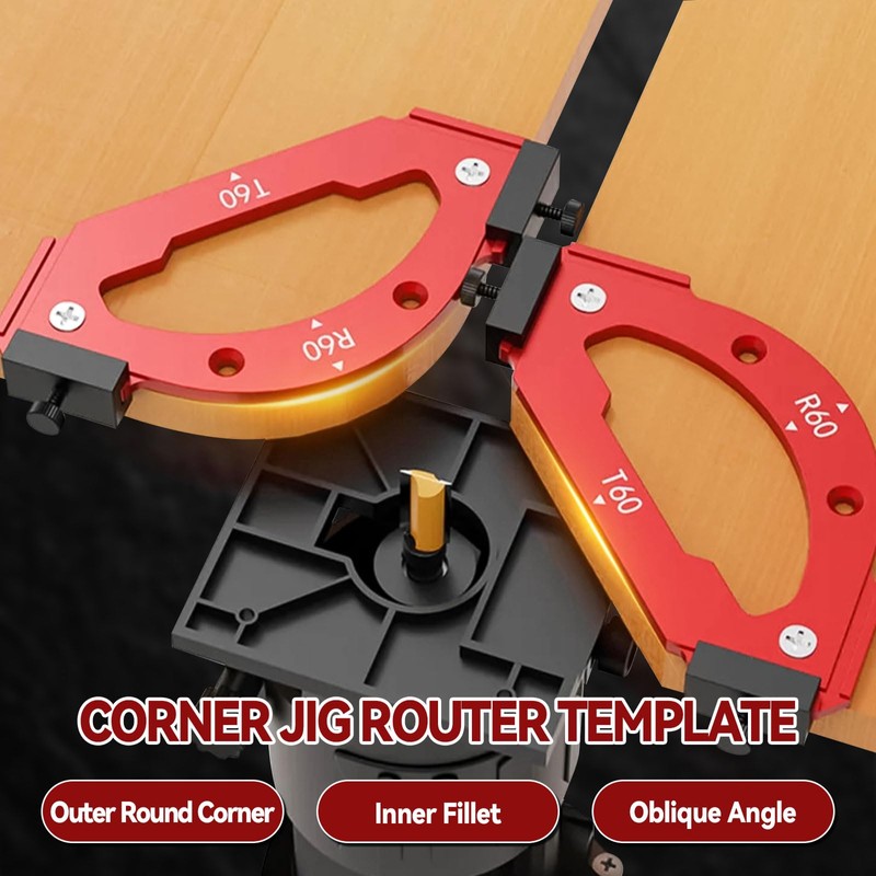 7pcs Corner Radius Template Radius Jig Router with Removable Clip