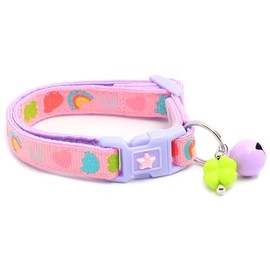 Food Cat Collar with Bell | Safety Breakaway Collar | Adjustable Large Size or Kitten Collar (Cereal Marshmallows Pink, Large(10lbs & Up))