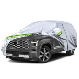 sportuli Waterproof Car Covers Replace for 2001-2025 Toyota Sequoia, 6 Layers Silver All Weather Custom-fit Car Cover with Zipper Door & Windproof Bands for Snow Rain Dust Hail Protection