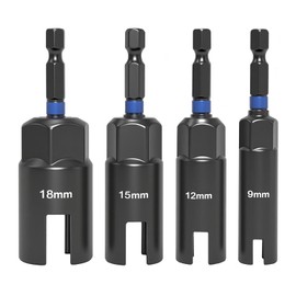 Wing Nut Driver Set -4 Pcs, Wing Nut Driver Bit, 9mm 12mm 15mm 18mm, 1/4” Hex Shank Wing Nut Driver Bit Set, Durable CR-V Steel, Wire Twisting