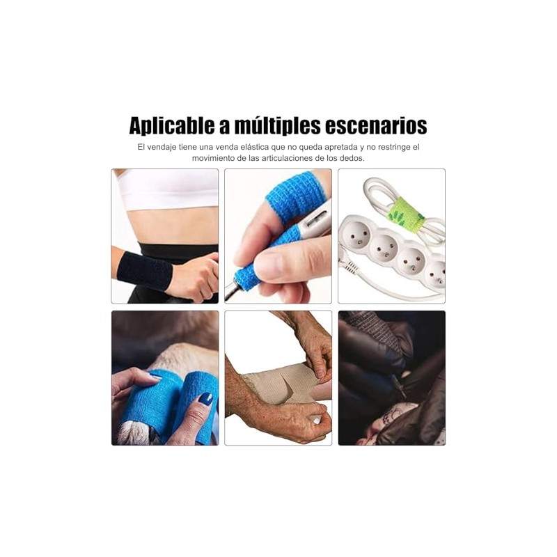 14 Roll Vendajes Autoadhesivos, Cinta Elástica Autoadherente y Transpirables. Venda