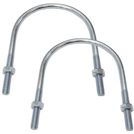 AERZETIX - C48548 - Set of 2 U bolts and 4 nuts - U-bolt - M12-193x135mm - made of galvanised carbon steel - for pipelines