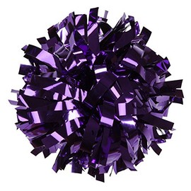 Cheer Fantastic Pair Metallic Poms (Purple, 6 inch)
