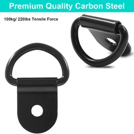 Greluma Pack of 30 Small Steel D-Ring Lashing Straps D-Rings Anchor Lashing Ring for Loads on Suitcase, Truck and Cargo Trailers, Motorhomes and Boats, Black