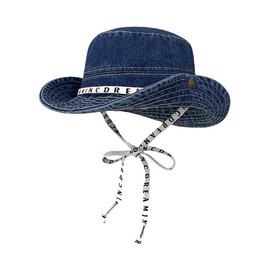 RUINUO Denim Bucket Hat for Women Men Cowboy Packable Jeans Spring Summer Autumn Beach Hat Dark Blue