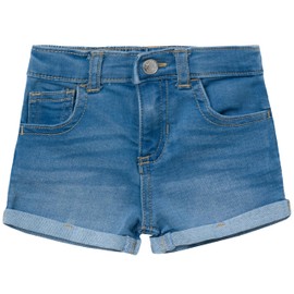 Gerber Baby and Toddler Girls Cuffed Shorts, Light Blue Denim Wash