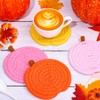 Whaline Fall Pumpkin Cotton Coasters Pink Orange Cute Pumpkin Handmade