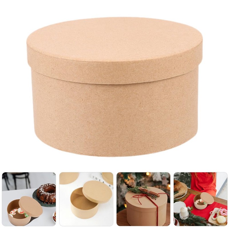 HOLIDYOYO Circular Packaging Box, Round Paper Mache Box, Round Nesting