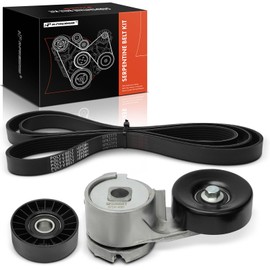 A-Premium Engine Serpentine Belt Drive Kit Compatible with Ford F-150 F150, F-250 F250, F-350 F350, Bronco, 1990 1991 1992-5.8L