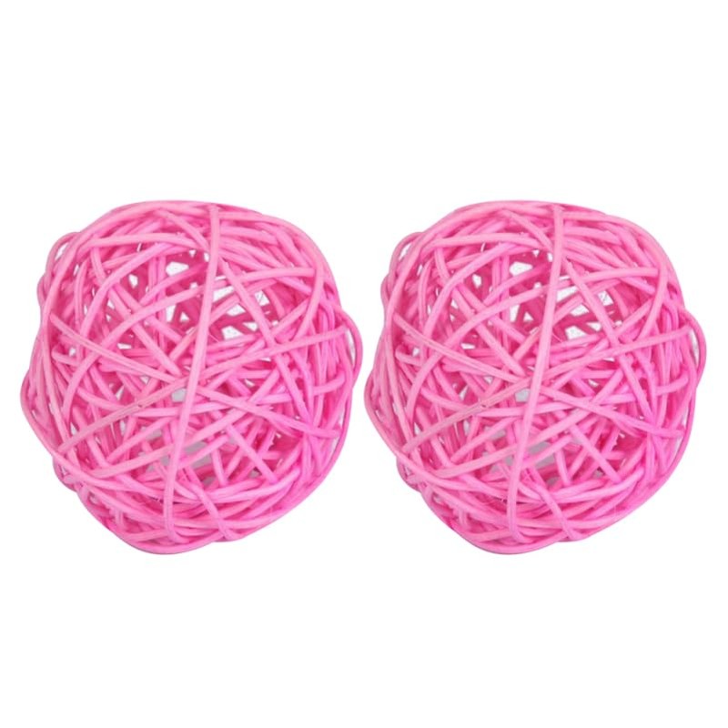 15Pcs Pink Rattan Decorative Balls for Diy Craft - Versatile