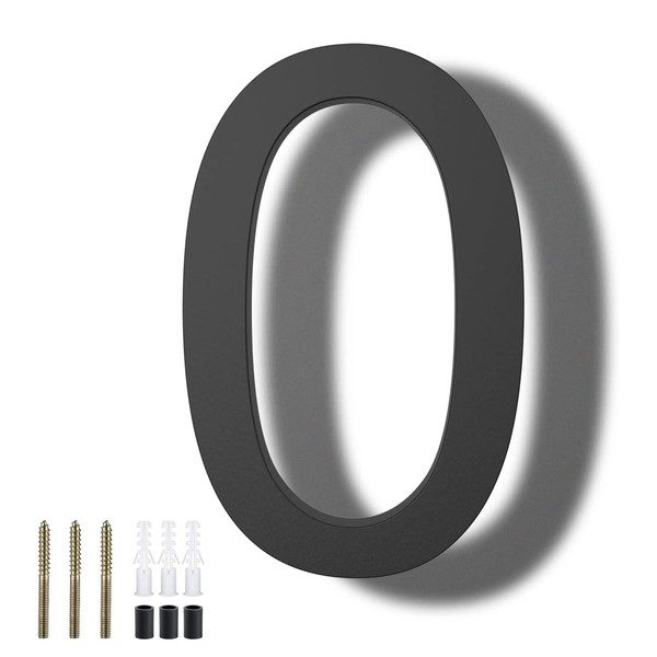 Black Modern House Numbers For Outside, 6 Inch 152mm Metal