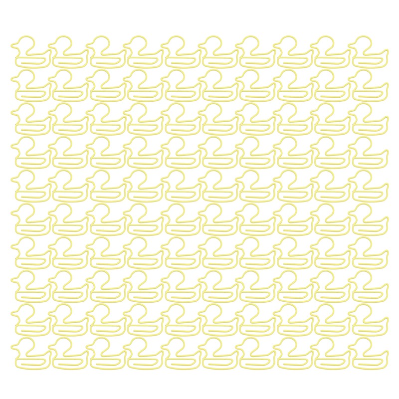 100Pcs Paper Clips Yellow Duck Shape Lightweight Portable Electroplating Process