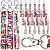 International Flags Lanyard Keychain - 72pcs for Celebrations
