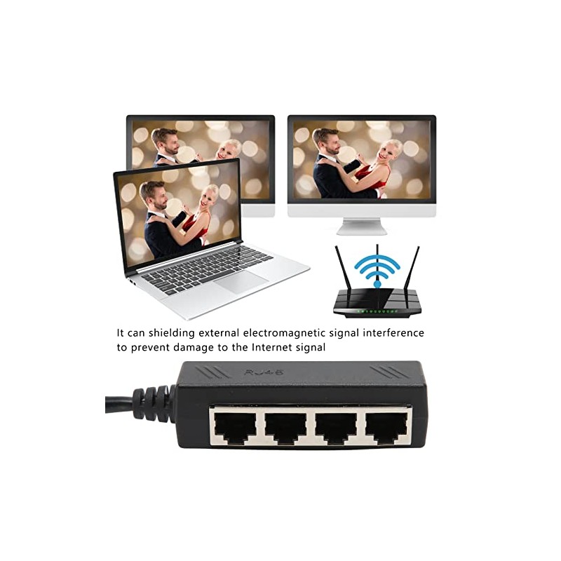 Acoplador RJ45 de 1 a 4, Divisor Ethernet Gigabit de