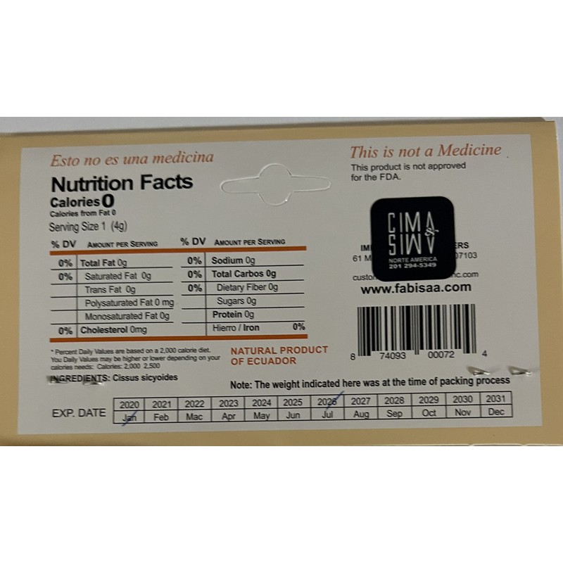 Te' Insulina Herbal Tea -Cissus Sicyoides- 1 oz.