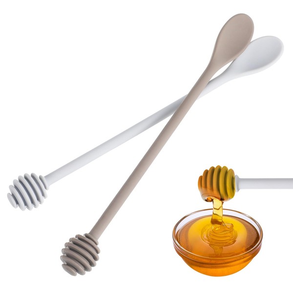 Cabilock 2pcs Silicone Honey Dipper Stick: Mini Honey Dipper Honeycomb