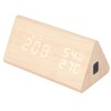 LED Digital Alarm Clock Multipurpose Wooden Clock with Voice Control