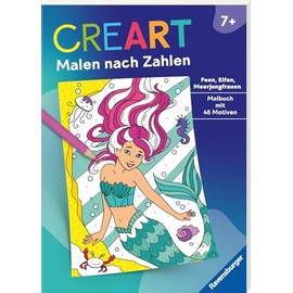Ravensburger CreArt Malen nach Zahlen ab 7: Feen, Elfen, Meerjungfrauen, Großes Malbuch, 48 Motive