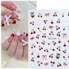 Red Cherry Nail Art Stickers Red Rhinestone Cherry Nail Stickers