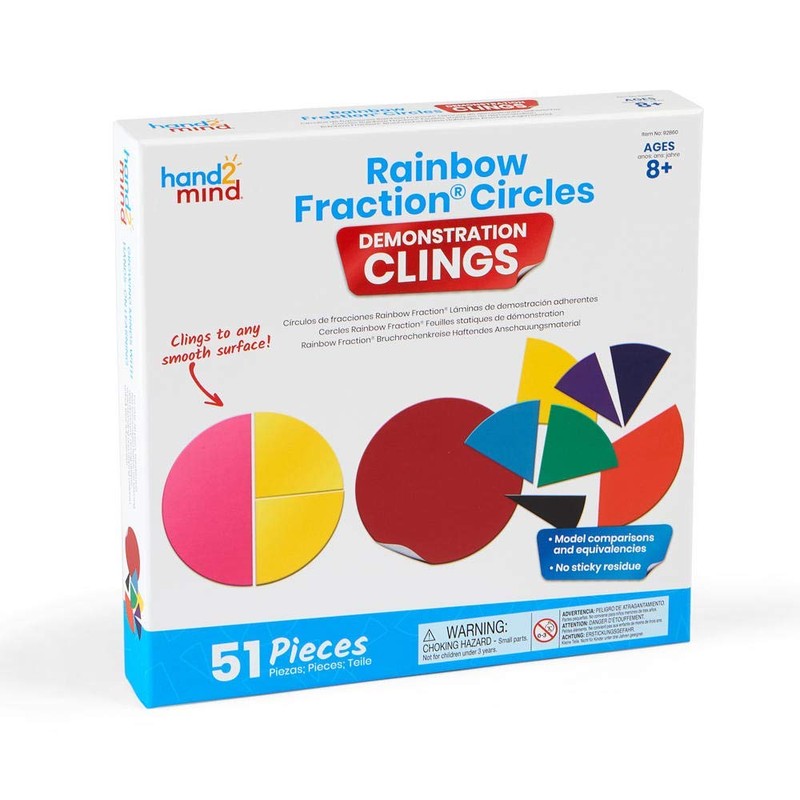 Learning Resources Rainbow Fraction Circles Demonstration Clings, They Cling to