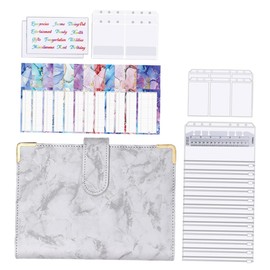 Operitacx Budget Binder Notebook Loose-Leaf Ring Binder Stylish Marble Texture Planner for Boys and Girls Adults