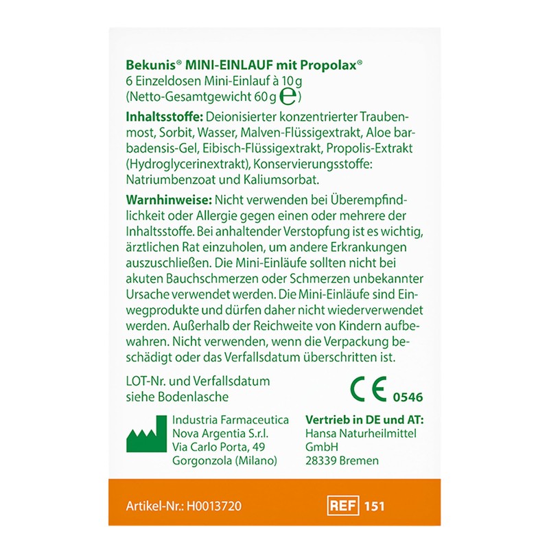 Bekunis Mini Enema with Propolax - The Natural Enema |