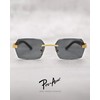 Pro Acme Rimless Rectangle Sunglasses for Men Women Square Shade
