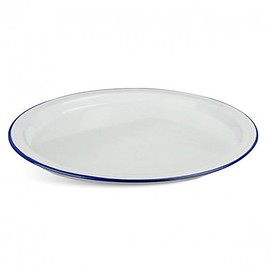 Highlander Outdoor White Enamel Plate - One size Ideal for camping and outdoors