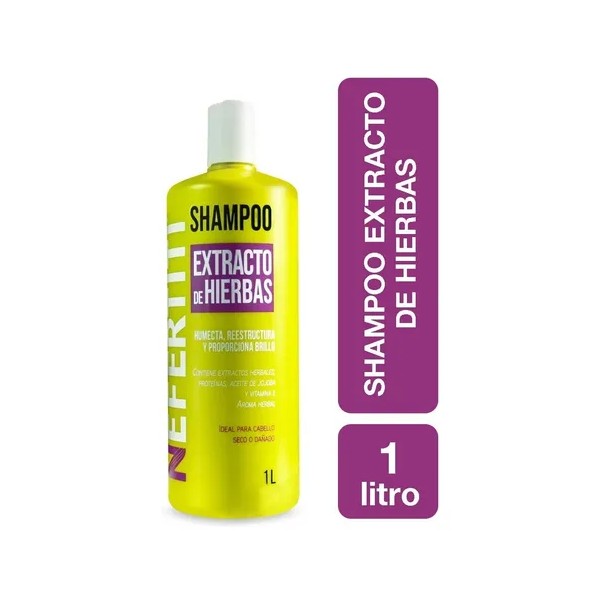 Shampoo De Hierbas Para Cabello Seco Dañado Nefertiti 1lt