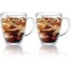 D.M DESIGN•MASTER [2 Pack,12 OZ] - Premium Glass Coffee Mugs