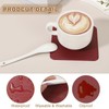 sourcing map 6 Pcs Faux Leather Coasters, 3.9 x 3.9"