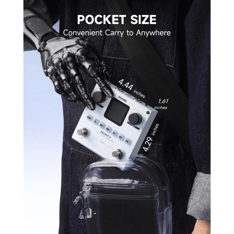 Donner Pocket X Multi Effects Pedal Electric Guitar & Bass