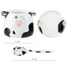 Bicuzat Cute Cow Pattern Ceramic Sugar Bowl, Cow Shaped Salt
