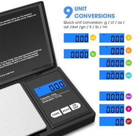 Mik-Nana Digital Pocket Scale, 500g x 0.01g Small Digital Scales Grams Ounces Grains, Herb Scale, Jewelry Scale, Portable Travel Food Scale, Kitchen Scale, LCD Backlit Display