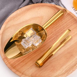 Buy Star Gold Ice Scoop, Premium Stainless Steel Cookie Scoop, Fashion Ice Scoop, Sturdy Flour Scoop, Utility Candy Scoop, Dishwasher Safe (8oz/9 Inch) (Gold)