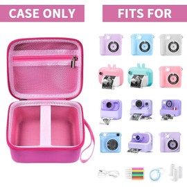 Case Compatible with ESOXOFFORE for Dylanto for PROGRACE for GKTZ Instant Print Camera for Kids Digital Video Cameras Storage Holder Bag for Girls Camera And Print Paper(Box Only) (Bright Pink)
