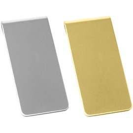 Set of 2 Chrome-Plated Stainless Steel Money Clip in Silver & Gold (Reflective)