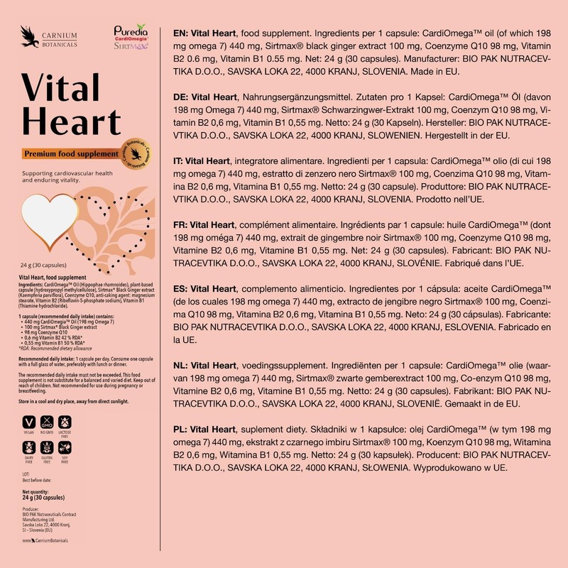 Carnium Botanicals Vital Heart Capsules (Pack of 30)