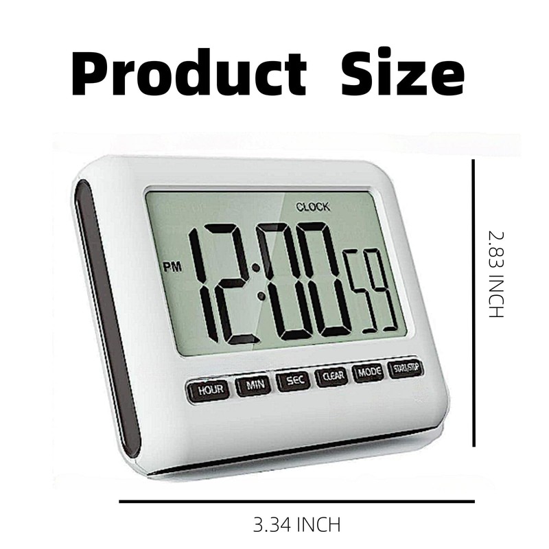 Generic Magnetic Digital Clock for Kitchen - Timer with Alarm,