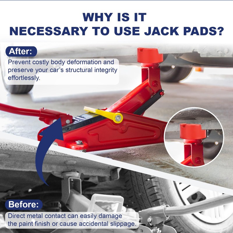 Pinch Weld Jack Pad,Two Depths X-Grooves Universal Floor Jack Pad