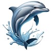 2 PCS Decorative Dolphin Splash Design Vinyl Decal Sticker for