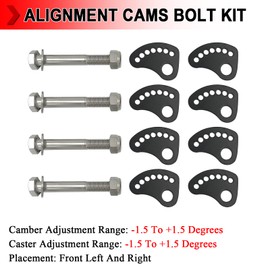Camber Lock Alignment Fix & Upper Arm Cam Bolt Kit for Chevy Silverado GMC Sierra1500 2500 1999-2019 Models, ±1.5 Degree, Stainless Steel Kit