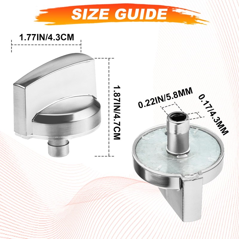 MOOTVGOO 5 Pack WB03X25796 Stainless Steel Stove Knobs Compatible with