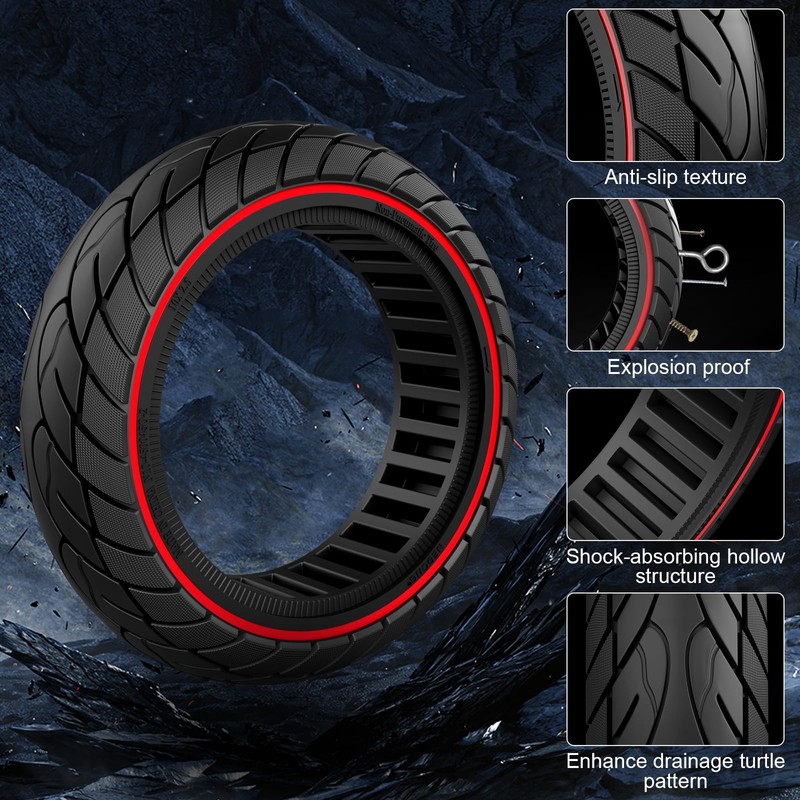 Cooryda 60/70-6.5 Scooter Tire, 10x2.50 Solid Scooter Tire 10 inch