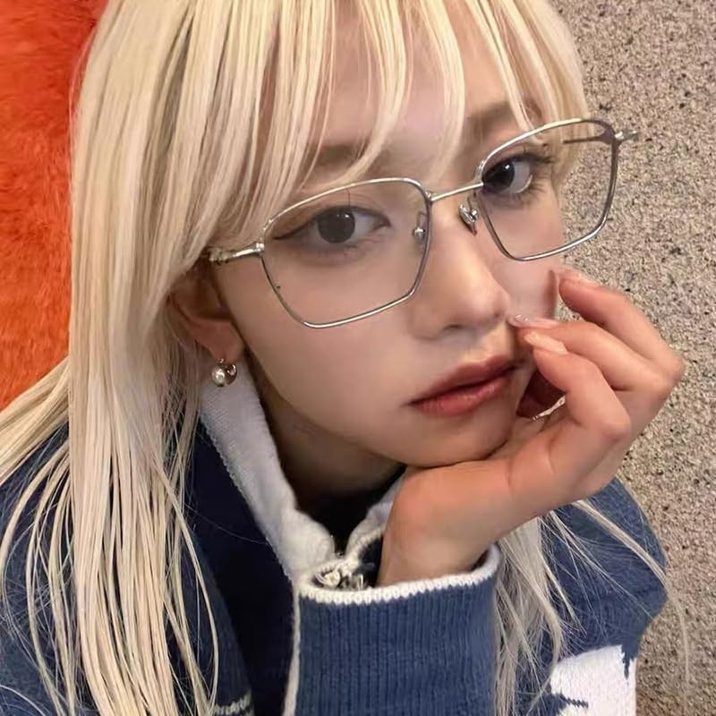 88flix Korean Glasses, Blue Light Cut, Lightweight, Small Face, Large