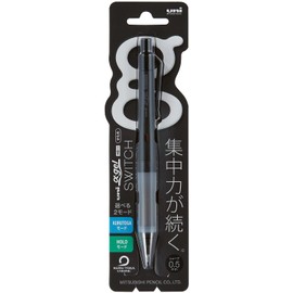 Uni Japan Uni Alpha Gel Switch Mechanical Pencil, 0.5 mm, Black Body With Kanji LOVE Sticker