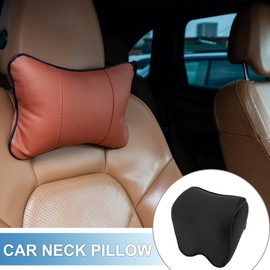 A ABSOPRO Car Neck Pillow Breathable Car Seat Headrest Pillow Cushion Pillow for Neck Back Memory Foam Synthetic Fibre Black