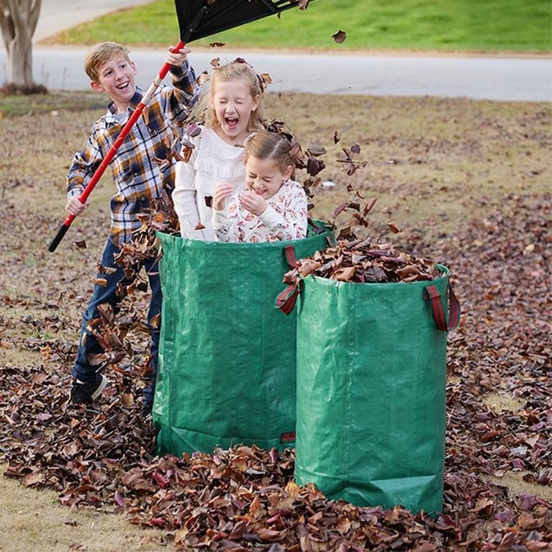 Chirsbaber 3-Pack 72 Gallons Reusable Garden Waste Bags,Yard Waste Bags