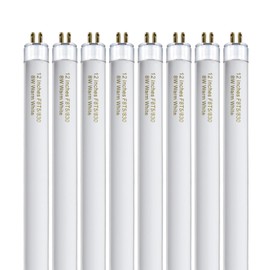 Konideke 8 Pack F8T5/WW Fluorescent Bulbs Warm White, 12 inch Under Cabinet Light Bulb, T5 8 Watt Fluorescent Tube Soft White, G5 Mini Bi 460 Lumens No Dimmable